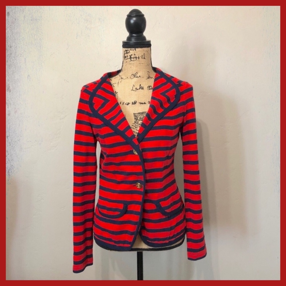 CAbi Au Revoir Yacht Club Nautical Blazer Jacket